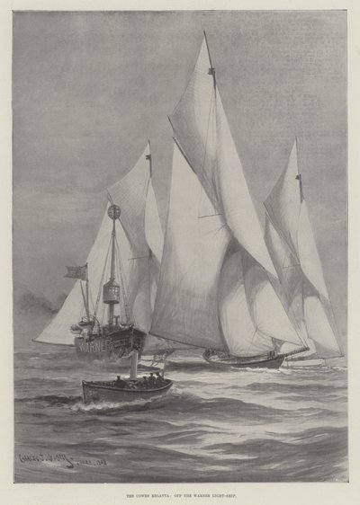 La regata de Cowes, frente al barco faro Warner de Charles John de Lacy